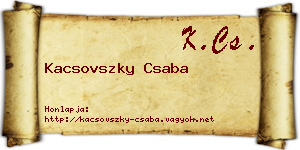 Kacsovszky Csaba névjegykártya